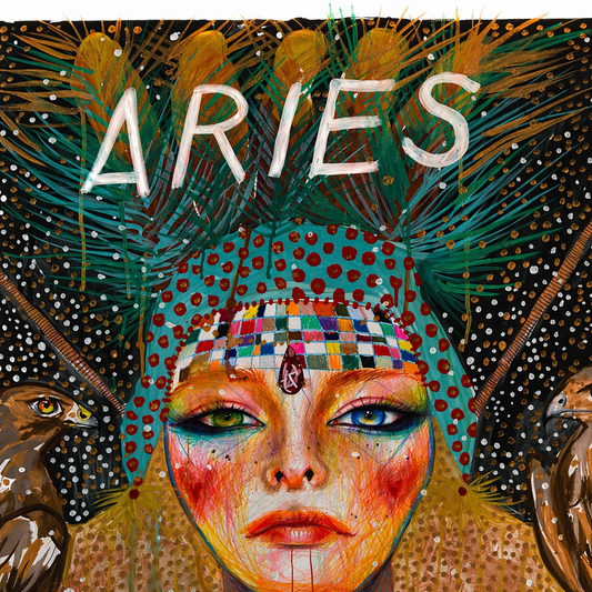 ""Aries" — Horoscope Series | Limited Edition Fine Art Print" detail view 2 — Fine Art Print by Mariana Mezic Art
